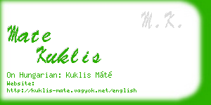 mate kuklis business card